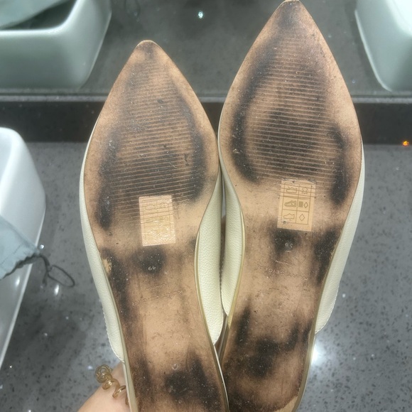 Kurt Geiger Cream and Gold Lobster Embroidered Mules - Picture 7 of 9